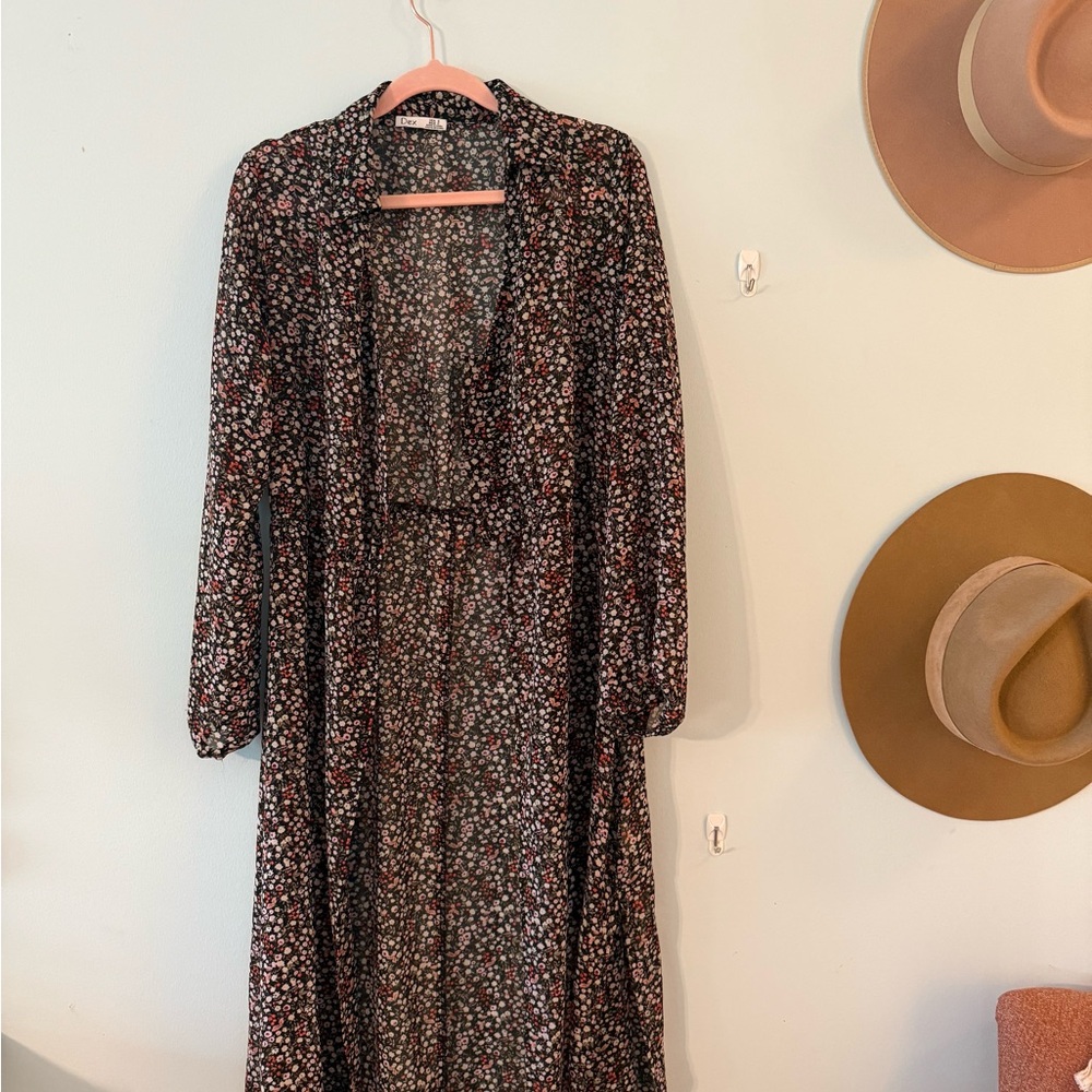 Floral Black Dress